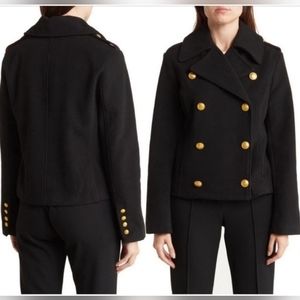 Rebecca Minkoff Black Peacoat with gold buttons NWT retail $468
